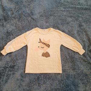 H&M Girls Long Sleeved Beige Tunic Sweatshirt with cute giraffe